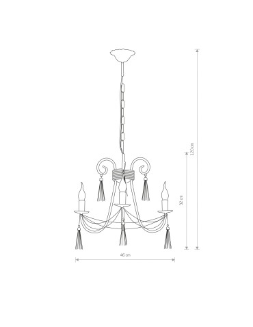 Nowodvorski TWIST Ceiling Max power chandelier 3x60W E14 Brown 2764 - product 2