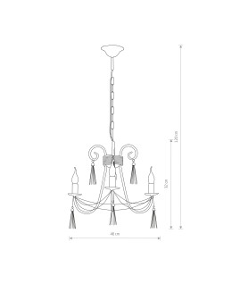Nowodvorski TWIST Ceiling Max power chandelier 3x60W E14 Brown 2764 - product 2