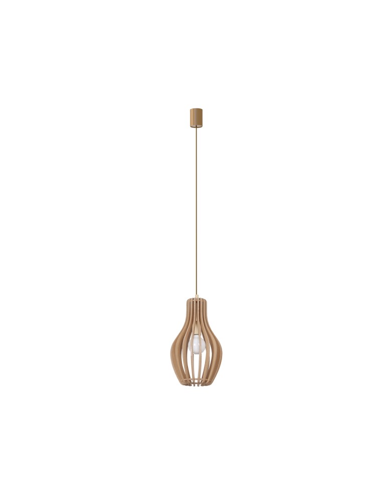 Pendant lamps - Nowodvorski IKA A Suspended Ceiling Max power 60W E27 Natural wood 4171 - product kolory-swiatla.pl 1