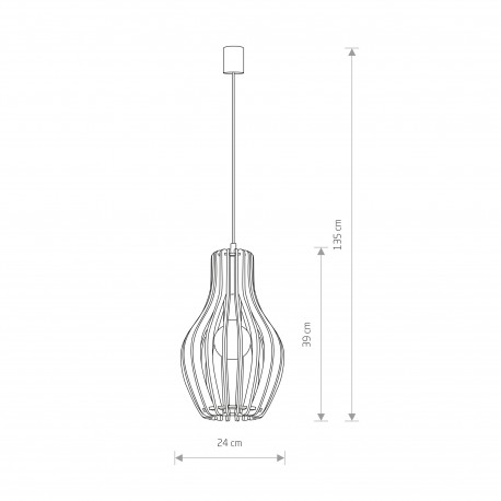 Nowodvorski IKA A Sufitowa Wisząca Max moc 60W E27 Naturalne drewno 4171