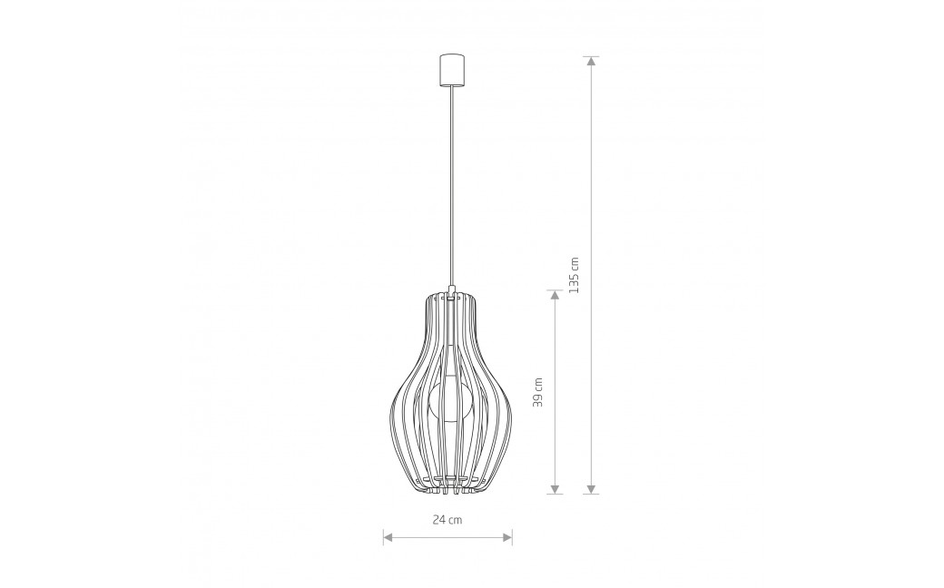 Nowodvorski IKA A Sufitowa Wisząca Max moc 60W E27 Naturalne drewno 4171