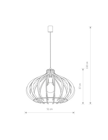 Nowodvorski IKA D Sufitowa Wisząca Max moc 60W E27  Naturalne drewno 4174 - produkt 2