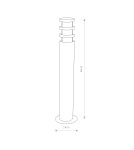 Standing garden lamps - Nowodvorski NORIN Outdoor Max power pole 1x20W E27 IP44 Graphite 4446 - product 2