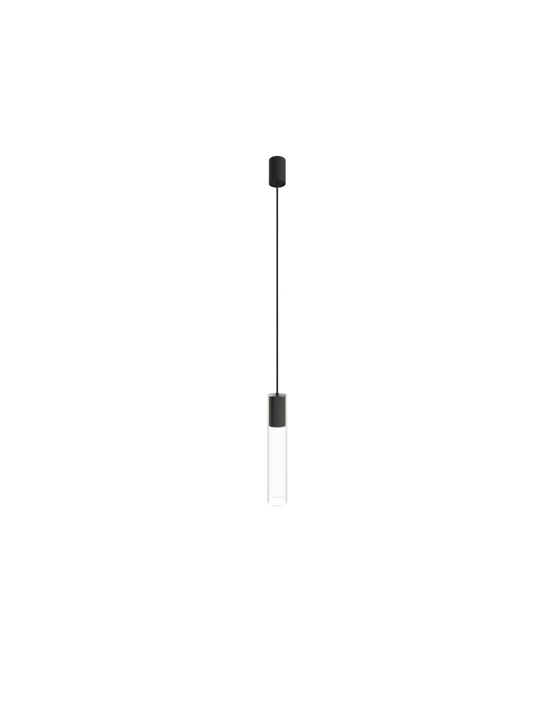 Glass pendant lamps - Nowodvorski CYLINDER L Ceiling Pendant Max wattage 10W only LED GU10 Transparent 7864 - product kolory-swiatla.pl 1