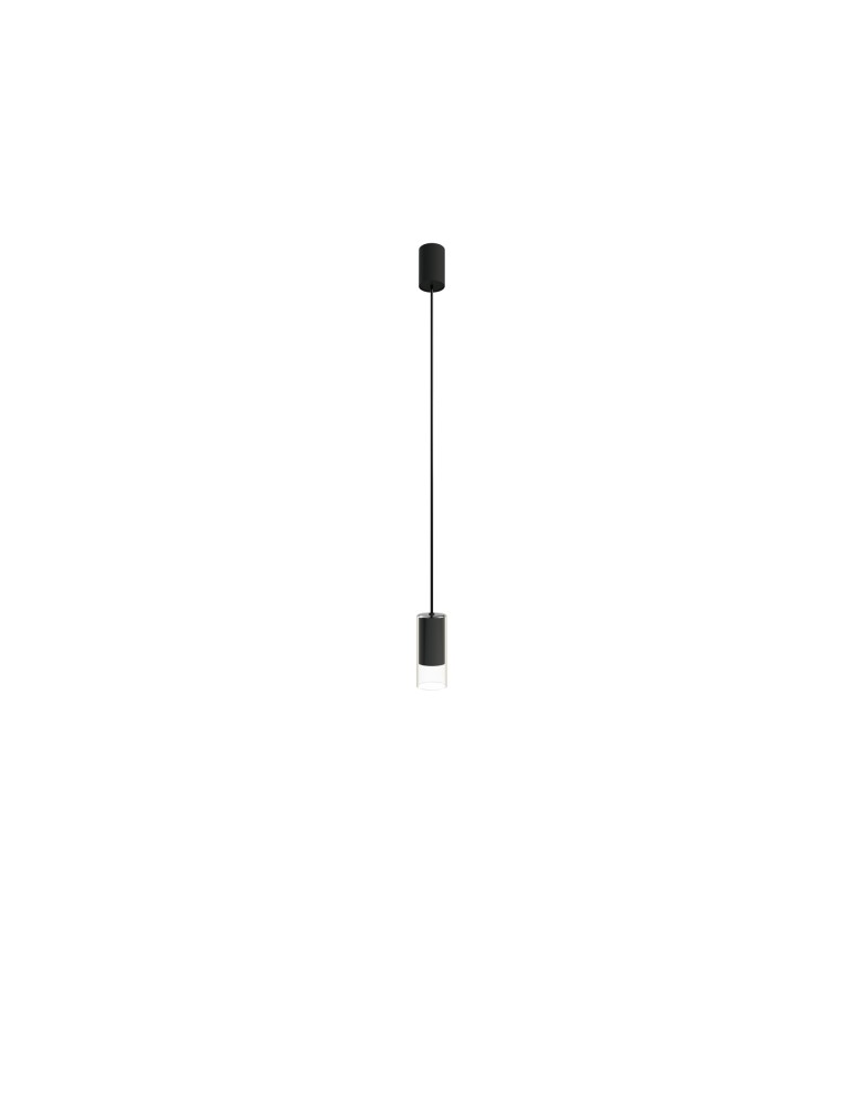 Glass pendant lamps - Nowodvorski CYLINDER S Ceiling Pendant Max wattage 10W only LED GU10 Transparent 7866 - product kolory-swiatla.pl 1