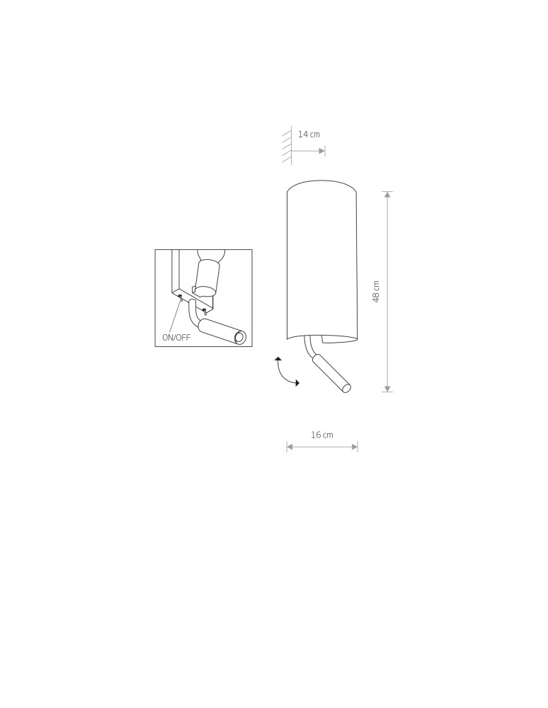 Reading wall lamps - Nowodvorski VELERO Wall lamp with switch Max wattage 40W,10W only LED E27, G9 Grey 7984 - product kolory-swiatla.pl 4