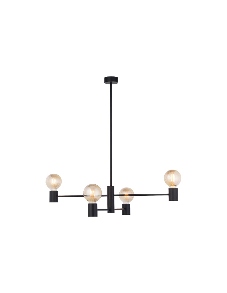Loft chandeliers - Nowodvorski RADIUS Suspended Ceiling Max power 4x60W E27 Black 7931 - product kolory-swiatla.pl 2
