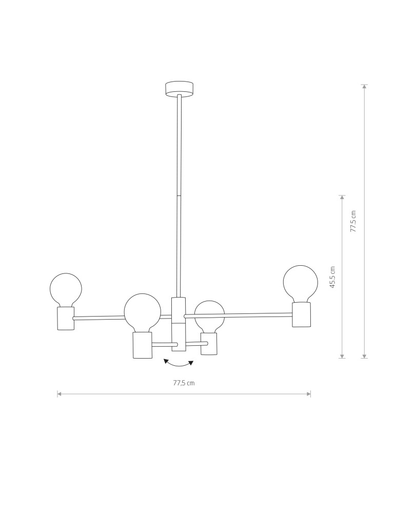Loft chandeliers - Nowodvorski RADIUS Suspended Ceiling Max power 4x60W E27 Black 7931 - product kolory-swiatla.pl 3