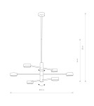 Pendant lamps - Nowodvorski ORBIT Suspended Ceiling Max power 6x8W GX53 Black 7946 - product 5