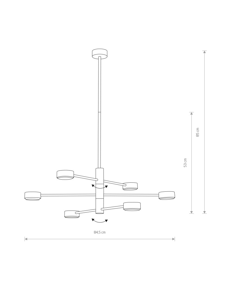 Pendant lamps - Nowodvorski ORBIT Suspended Ceiling Max power 6x8W GX53 Black 7946 - product kolory-swiatla.pl 5