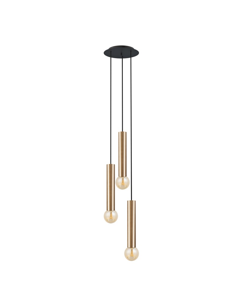 Triple pendant lamps - Nowodvorski BATON Pendant Ceiling Max power 10W only LED E27 Brass 7855 - product kolory-swiatla.pl 1