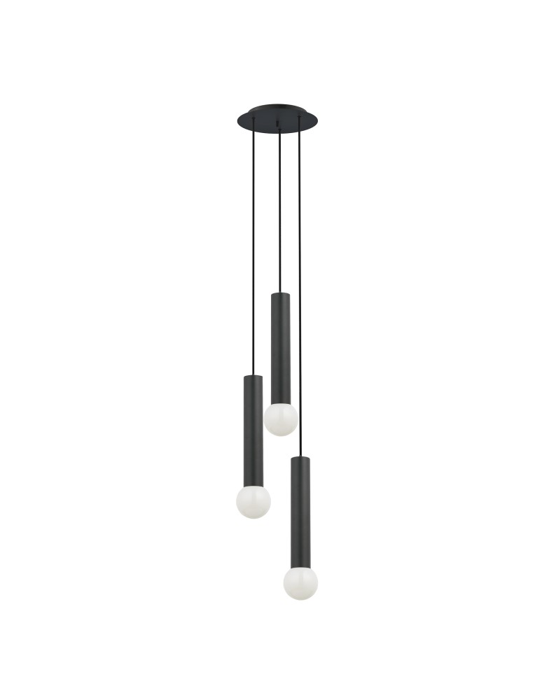 Triple pendant lamps - Nowodvorski BATON Pendant Ceiling Max wattage 10W only LED E27 Black 7856 - product kolory-swiatla.pl 1