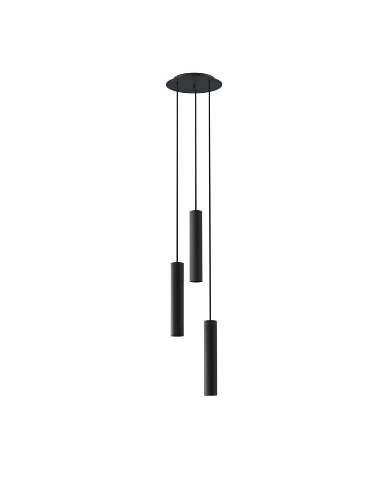 Triple pendant lamps - Nowodvorski BATON Pendant Ceiling Max wattage 10W only LED E27 Black 7856 - product kolory-swiatla.pl 2