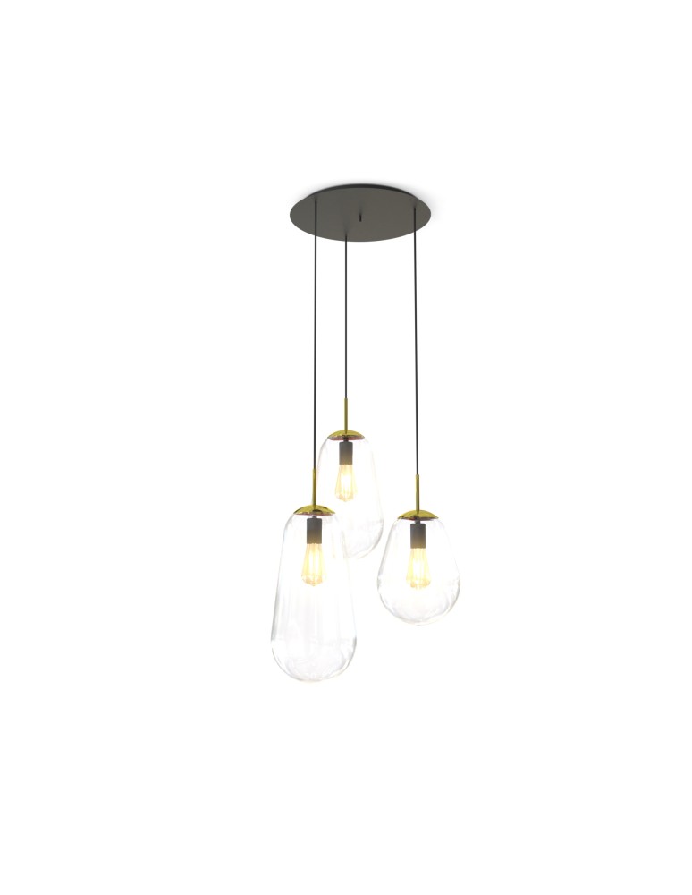 Triple pendant lamps - Nowodvorski PEAR Ceiling Pendant Max power 40W E27 Transparent 7794 - product kolory-swiatla.pl 3