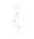 Triple pendant lamps - Nowodvorski VETRO Suspended Ceiling Max power 60W E27 Smoky 7641 - product 3