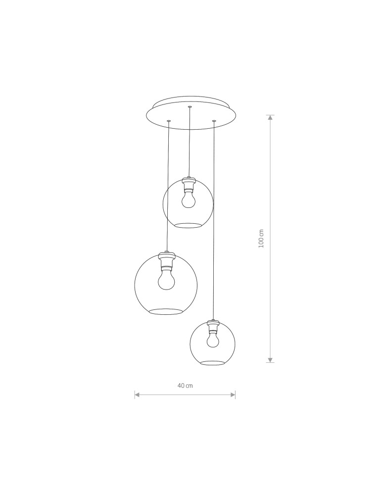 Triple pendant lamps - Nowodvorski VETRO Suspended Ceiling Max power 60W E27 Smoky 7641 - product kolory-swiatla.pl 3