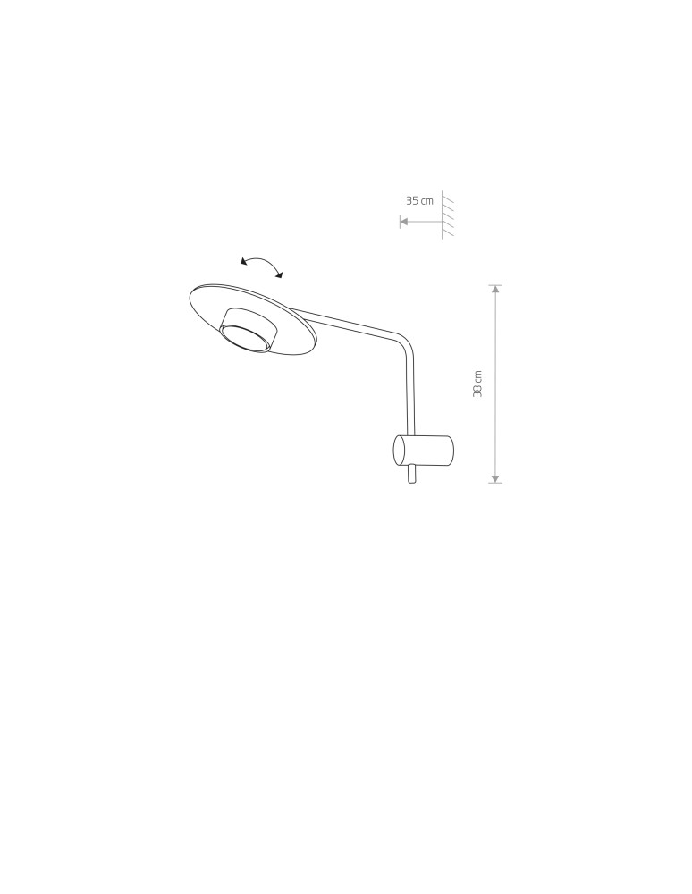 Cantilever wall lamps - Nowodvorski DISK Wall Wall lamp Max power 8W GX53 Black 7645 - product kolory-swiatla.pl 3