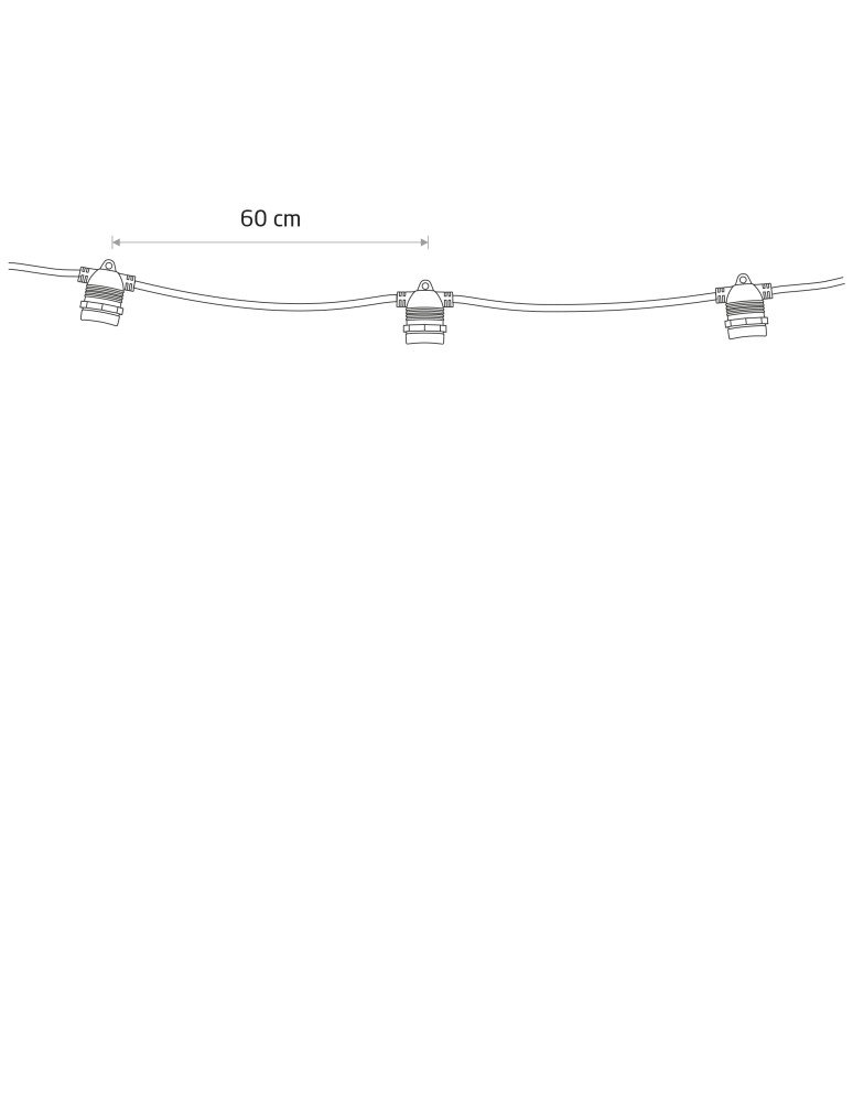 Garden garlands - Nowodvorski FESTOON LIGHTS 6m Outdoor Portable Max power 15W E27 IP65 Black 7873 - product kolory-swiatla.pl 3