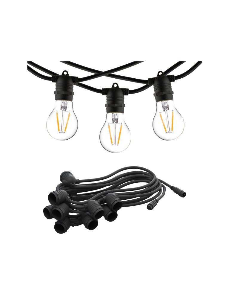 Garden garlands - Nowodvorski FESTOON LIGHTS 9m Outdoor Portable Max power 15W E27 IP65 Black 7872 - product kolory-swiatla.pl 2