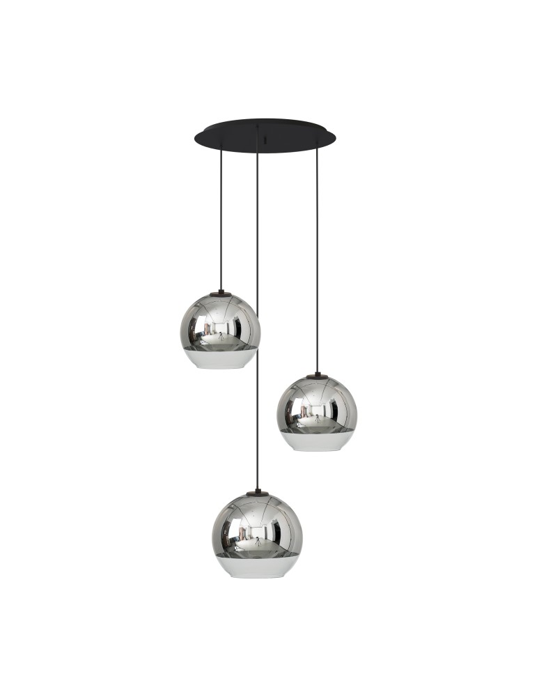 Triple pendant lamps - Nowodvorski GLOBE PLUS Suspended Ceiling Max power 60W E27 Chrome 7607 - product kolory-swiatla.pl 1