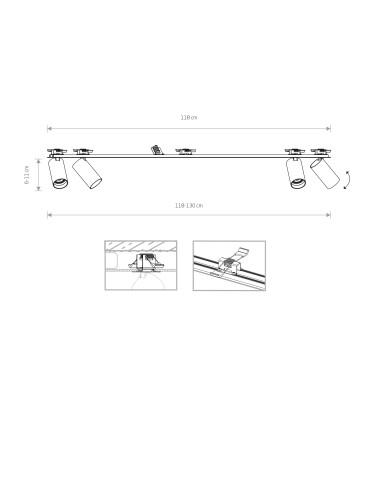 Nowodvorski MONO SURFACE Flush Mounted Spot Max wattage 10W only LED GU10 Black 7836 - product 2