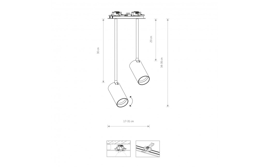 Nowodvorski MONO SURFACE LONG Spot Podtynkowa Max moc 10W only LED GU10 Czarny 7740