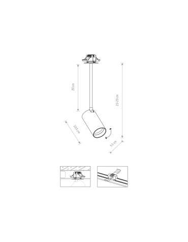 Nowodvorski MONO SURFACE LONG S Spot Flush Mounted Max wattage 10W only LED GU10 Black 7680 - product 2