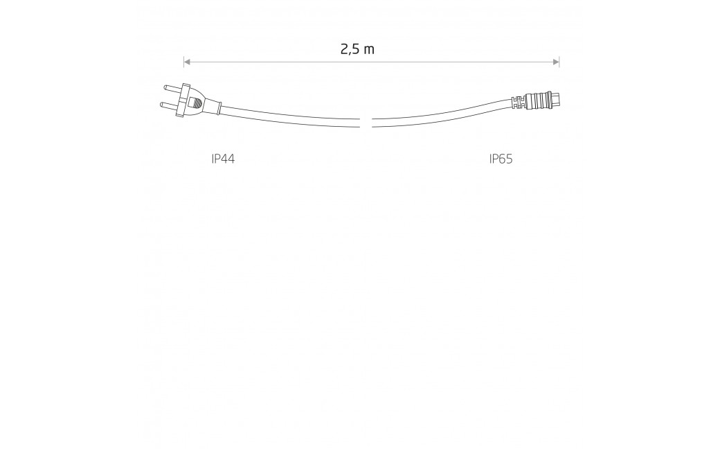 Nowodvorski POWER CORD FOR FESTOON LIGHTS Źródła światła i akcesoria Akcesoria IP65 Czarny 7871