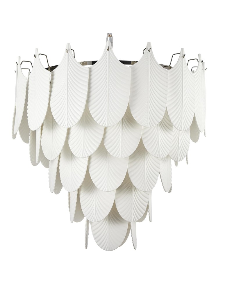 Glamour pendant lamps - Cosmolight PALERMO pendant lamp P21473WH nickel, white - product kolory-swiatla.pl 1
