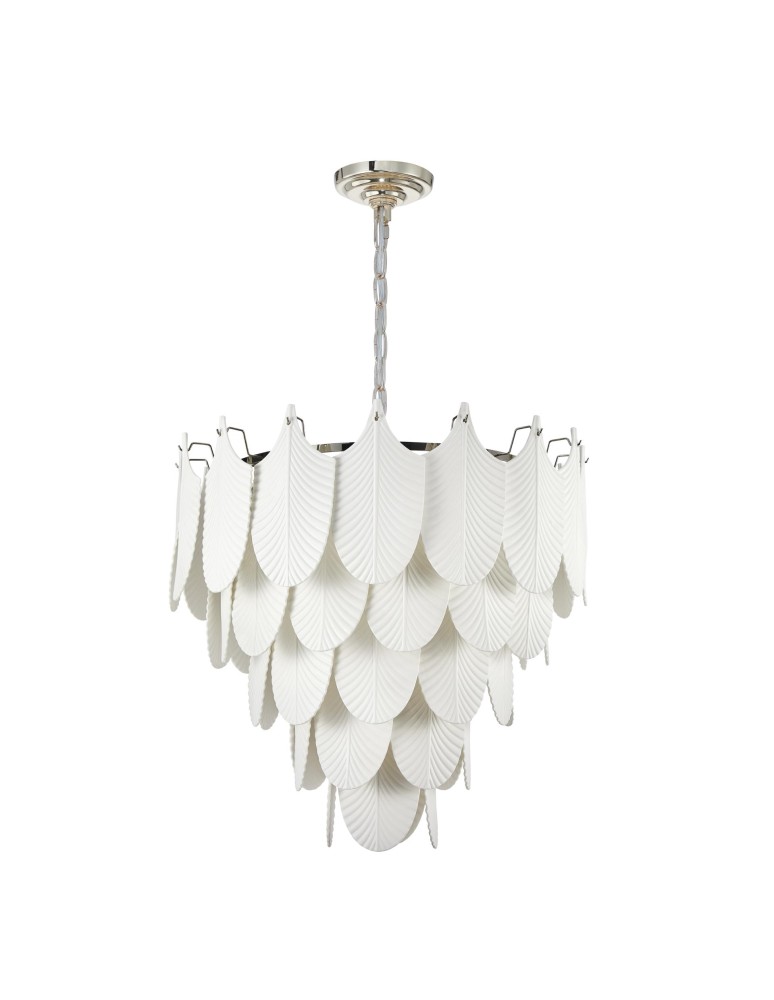 Glamour pendant lamps - Cosmolight PALERMO pendant lamp P21473WH nickel, white - product kolory-swiatla.pl 2