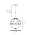 Brass-colored pendant lamps - Cosmolight PRALINES pendant lamp P01220BR brass - product 3