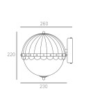 Modern Classic style wall lamps - Cosmolight PRALINES wall lamp W01251BR brass - product 3