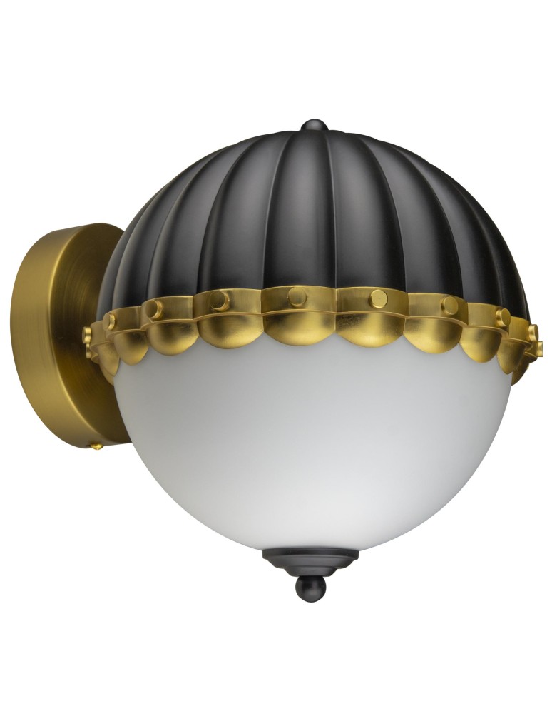 Modern Classic style wall lamps - Cosmolight PRALINES wall lamp W01244BK black, brass - product kolory-swiatla.pl 1
