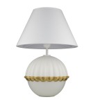 Table lamps with lampshade - Cosmolight PRALINES table lamp T01268WH white, brass - product 1
