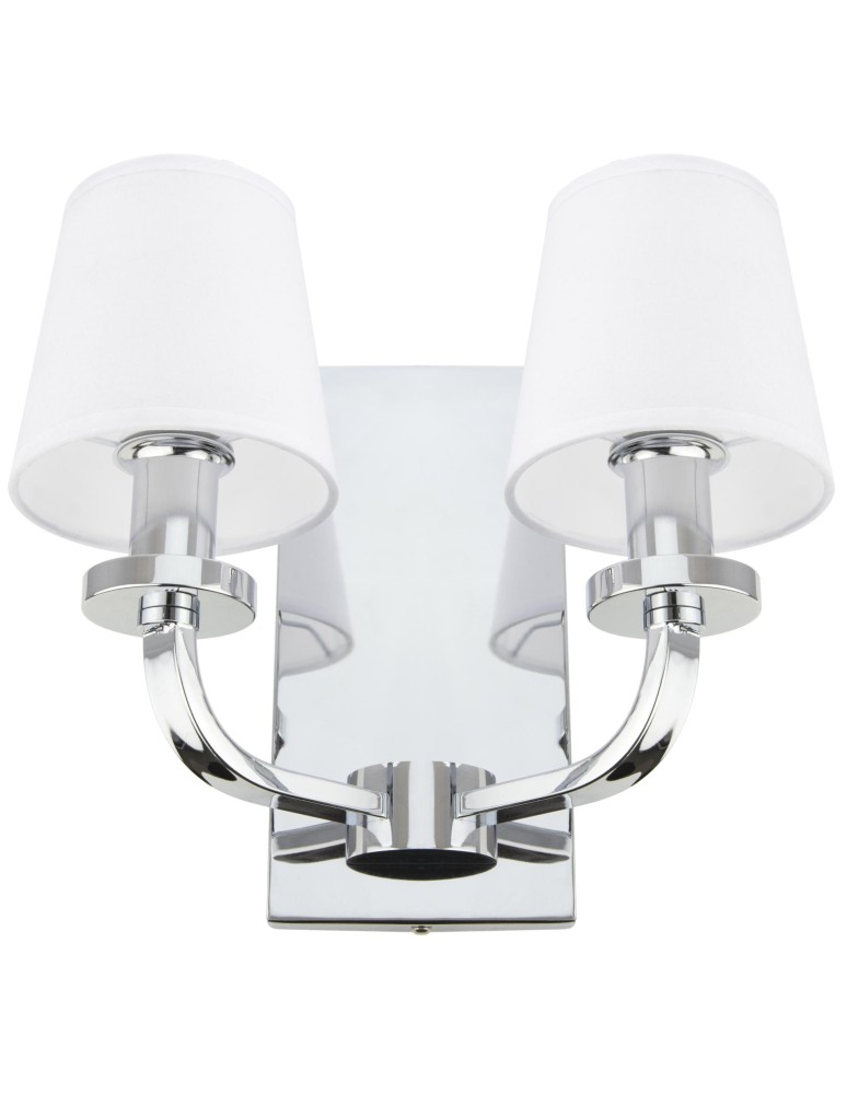 Wall lamps with lampshade - CosmoLight NEW YORK wall lamp W02503CH-WH chrome - product kolory-swiatla.pl 1