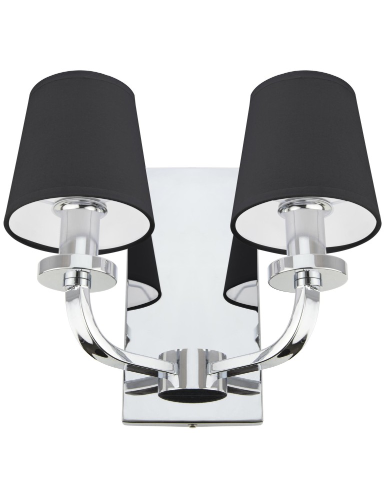 Wall lamps with lampshade - CosmoLight NEW YORK wall lamp W02503CH-WH chrome - product kolory-swiatla.pl 2