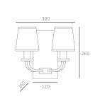 Wall lamps with lampshade - CosmoLight NEW YORK wall lamp W02503CH-WH chrome - product 3