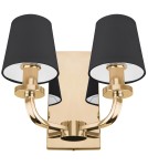 Wall lamps with lampshade - CosmoLight NEW YORK wall lamp W02510AU-BK gold. - product 1
