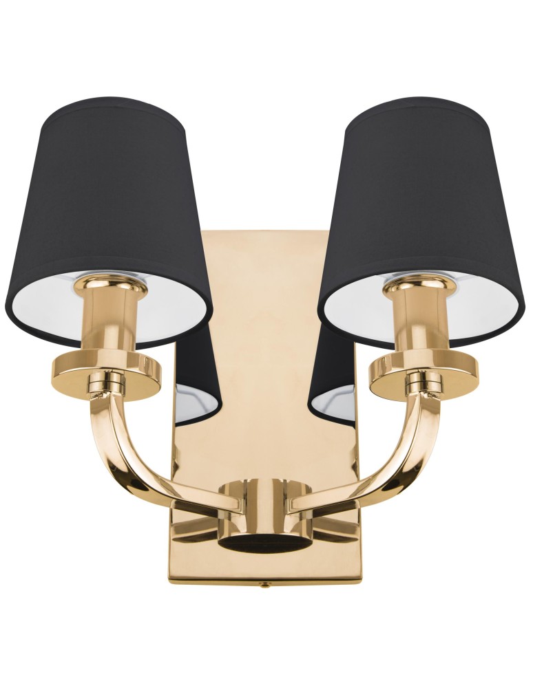 Wall lamps with lampshade - CosmoLight NEW YORK wall lamp W02510AU-BK gold. - product kolory-swiatla.pl 1