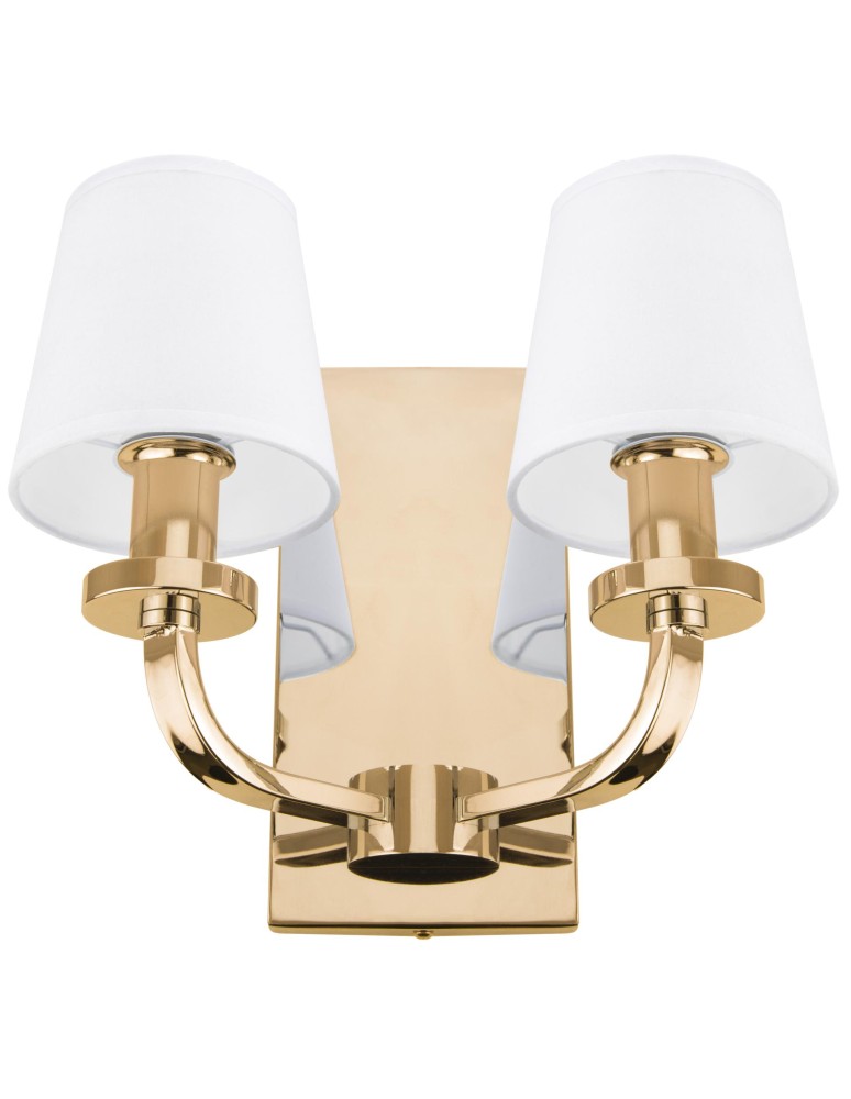 Wall lamps with lampshade - CosmoLight NEW YORK wall lamp W02510AU-BK gold. - product kolory-swiatla.pl 2