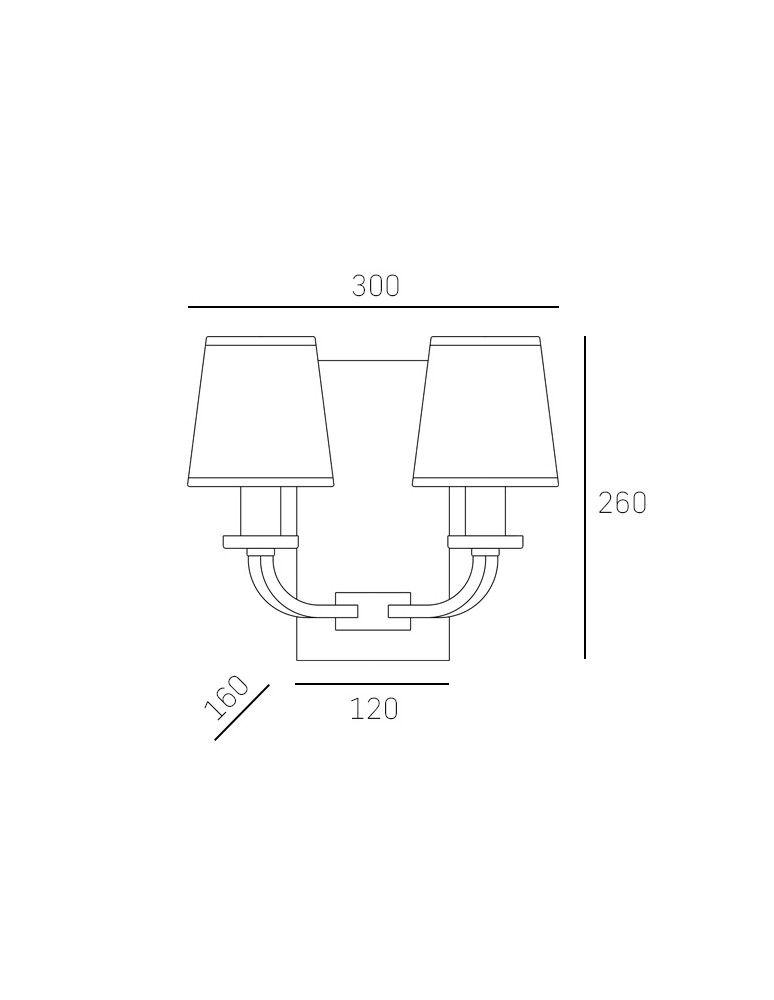 Wall lamps with lampshade - CosmoLight NEW YORK wall lamp W02510AU-BK gold. - product kolory-swiatla.pl 3