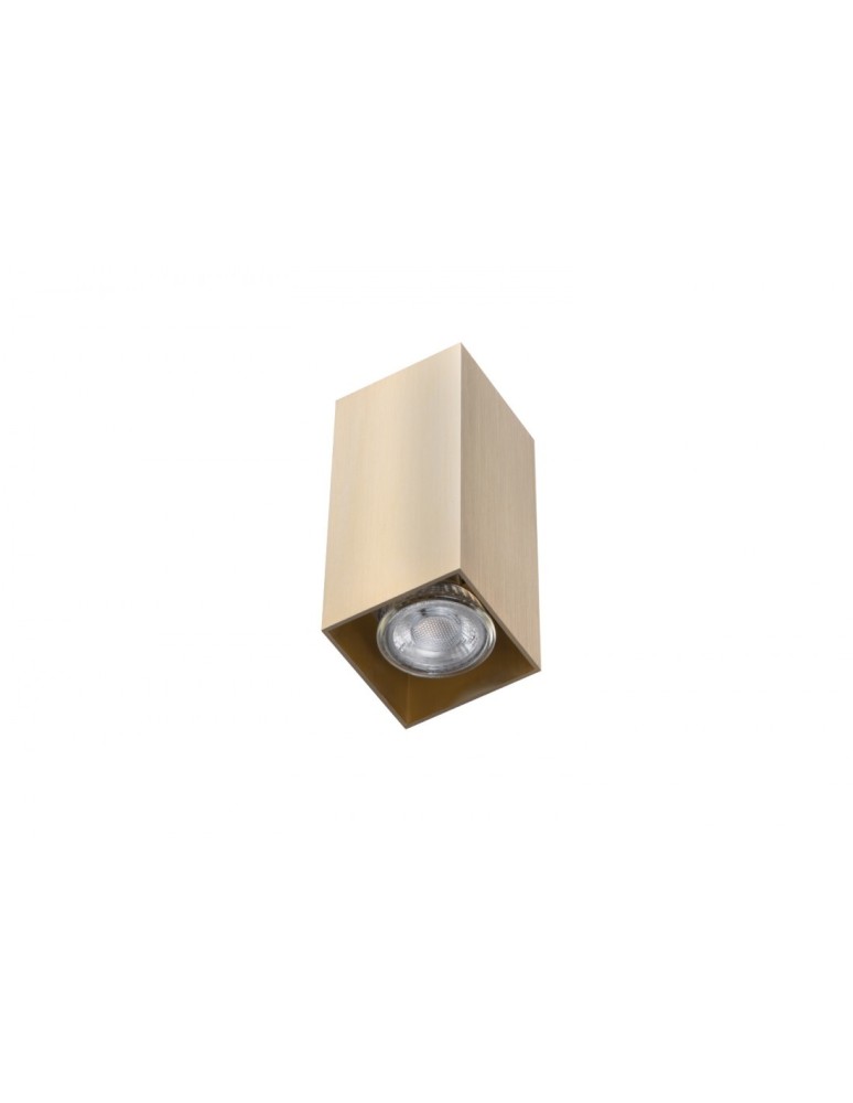 Ceiling luminaires for replaceable light source - Azzardo surface-mounted VELIA SQUARE 2 (brass) 2xGU10 gold AZ4402 - product kolory-swiatla.pl 1