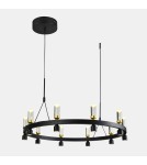 Retro chandeliers - Italux Almelo LED 49W 2920lm 3000K Pendant Black Gold PND-83812-20 - product 1