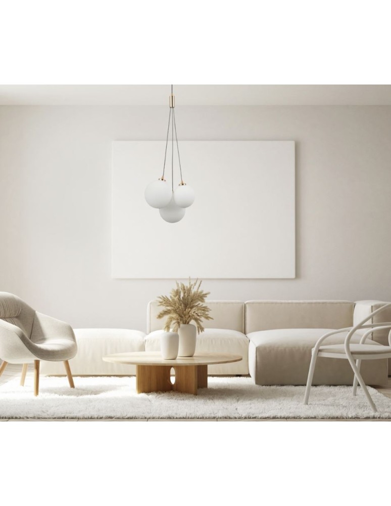 Pendant lamps spheres - ITALUX Perlos Pendant G9 3x5W Brass PND-54456-3-HB - product kolory-swiatla.pl 2