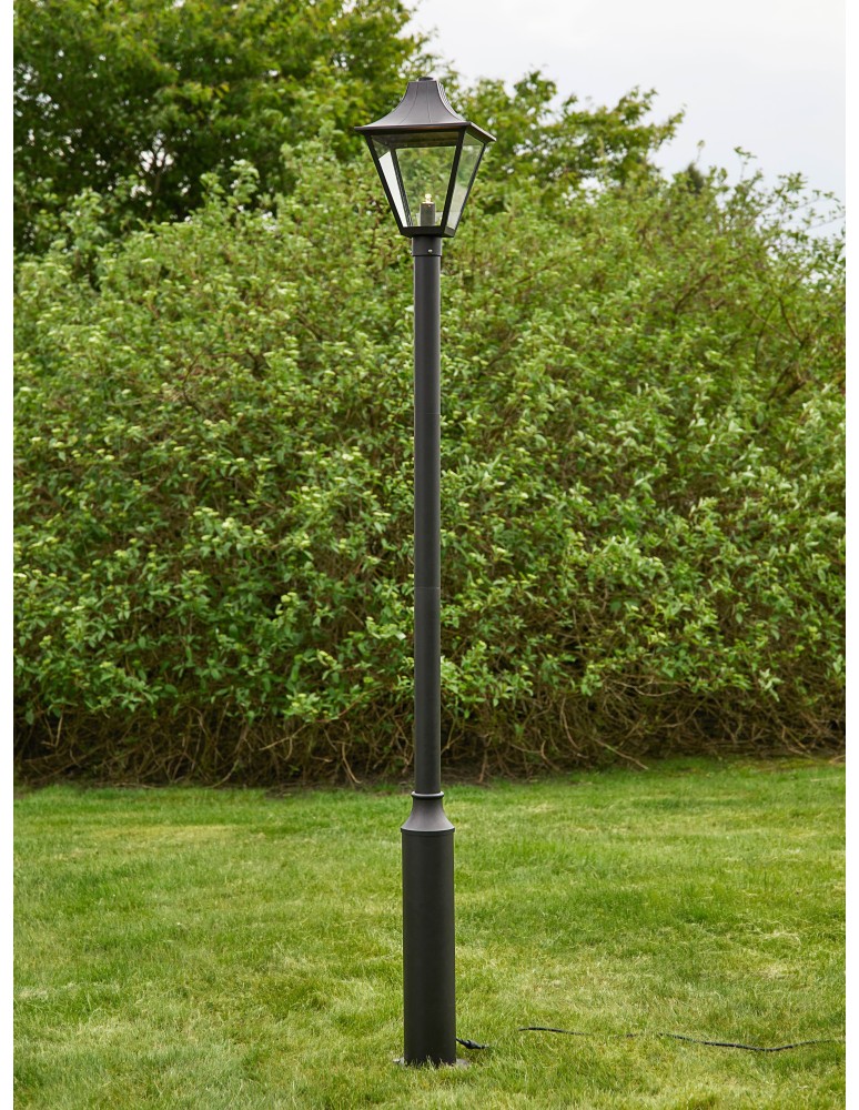 Markslojd GARDEN24 lamps - Markslojd GARDEN 24 POSTLAMP LED 1x3W 3000K IP44 black/transparent 108171 - product kolory-swiatla.pl 2
