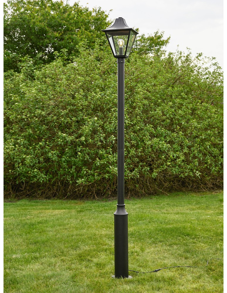 Markslojd GARDEN24 lamps - Markslojd GARDEN 24 POSTLAMP LED 1x3W 3000K IP44 black/transparent 108171 - product kolory-swiatla.pl 4