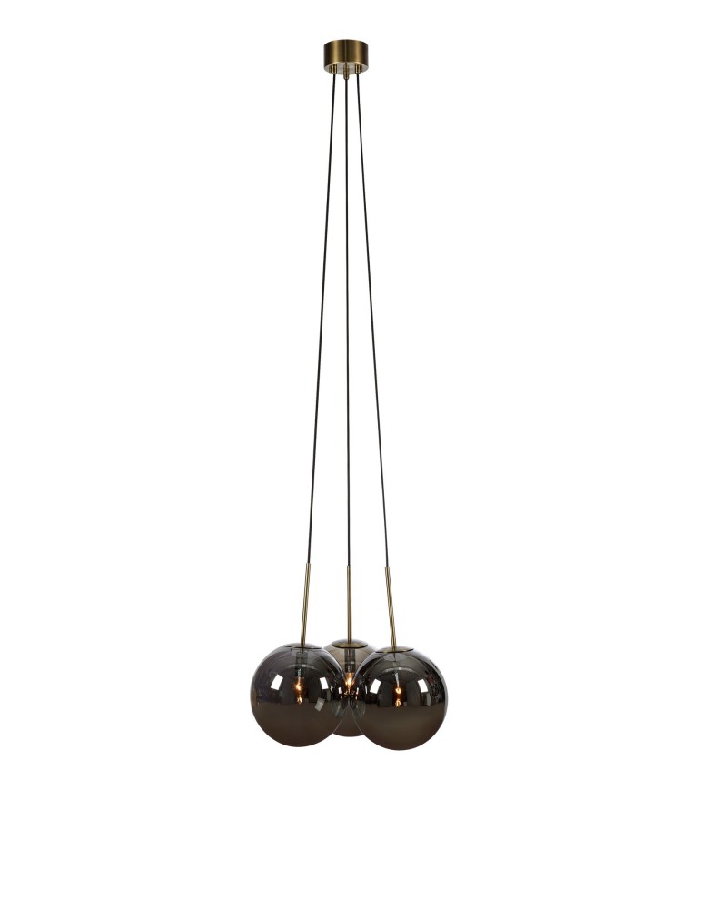 Pendant lamps - Markslojd DIONE Pendant E14 3x40W antique gold/smoke 108417 - product kolory-swiatla.pl 1