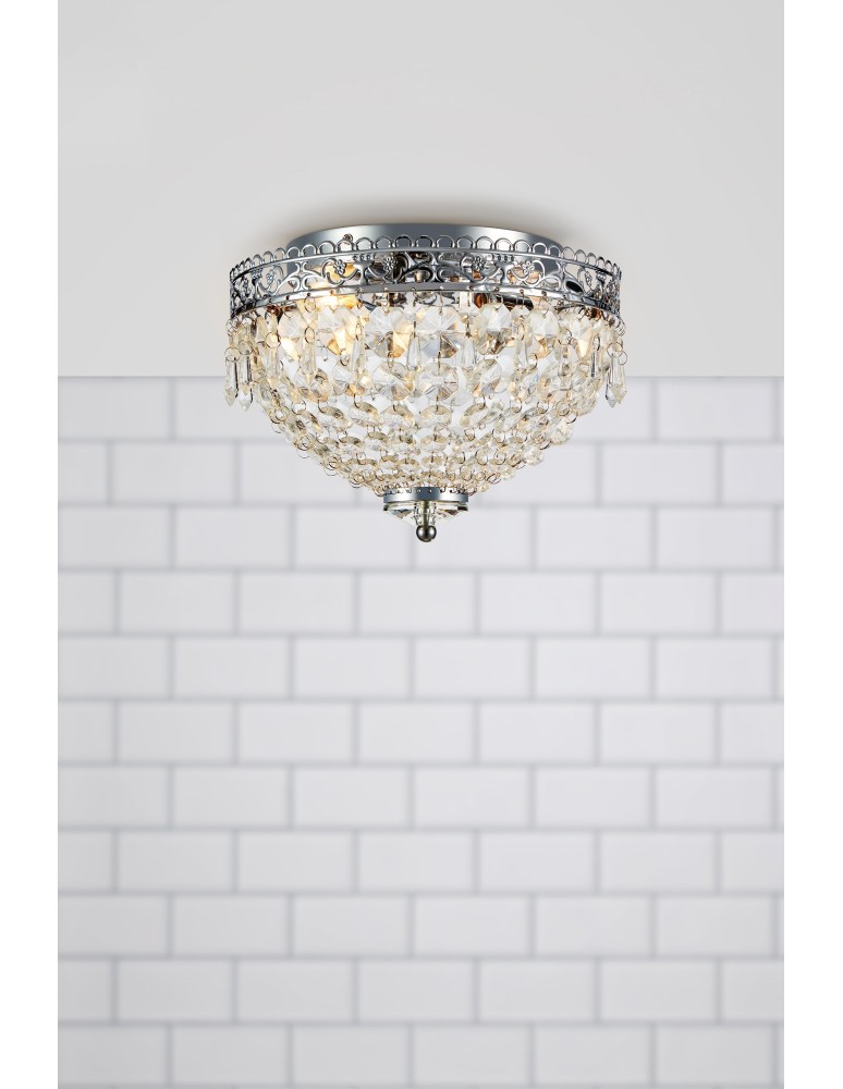 Ceiling lamps with crystals - Markslojd JOLINE Ceiling E14 2x40W IP21 black/transparent 108424 - product kolory-swiatla.pl 1