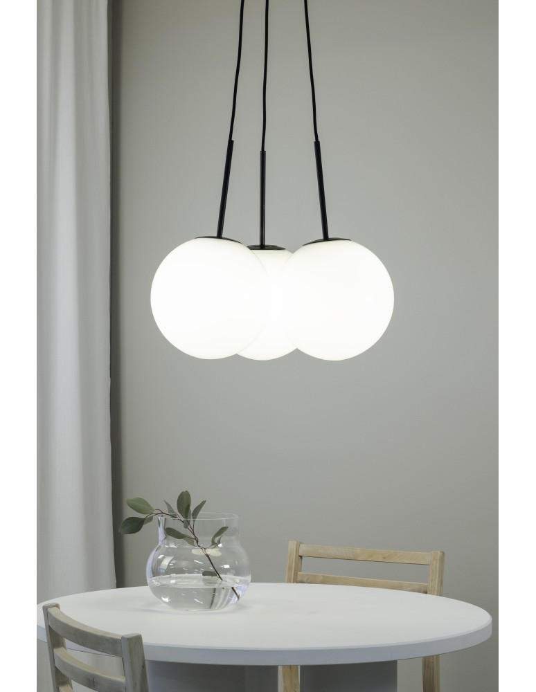 Pendant lamps - Markslojd DIONE Pendant E14 3x40W black/white 108418 - product kolory-swiatla.pl 2
