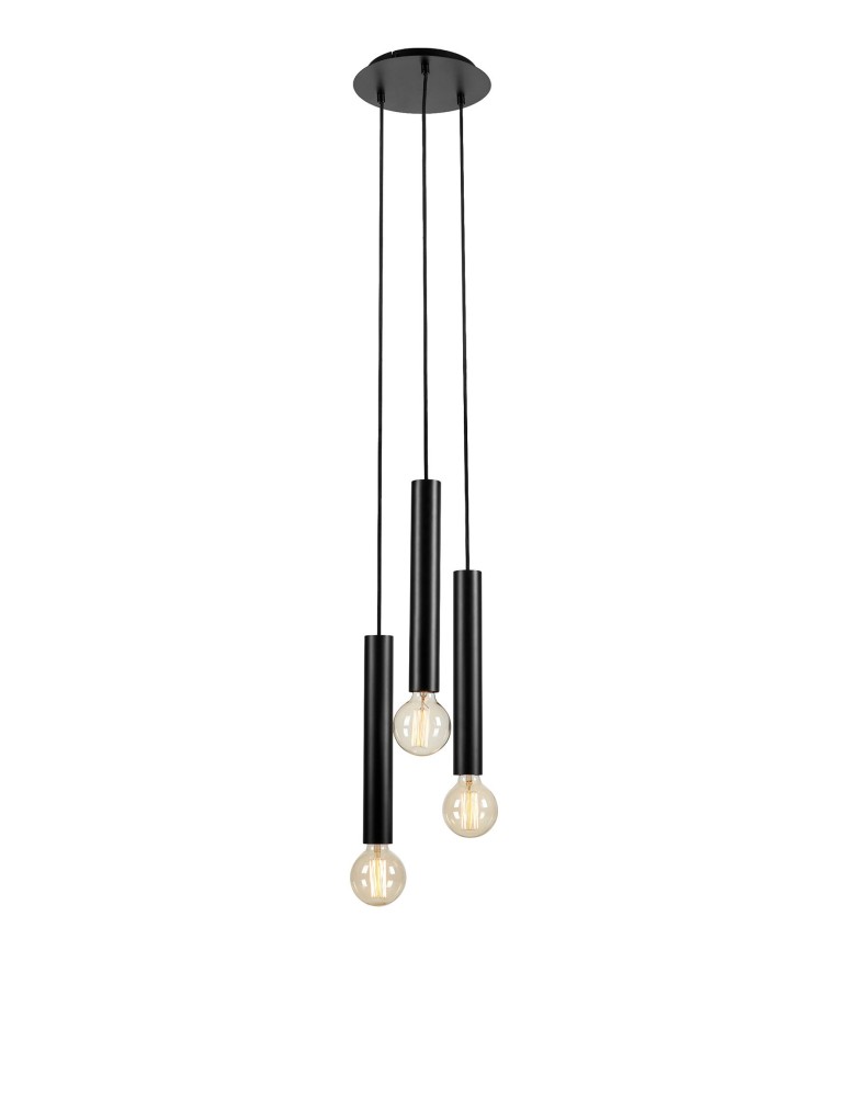 Pendant lamps bulbs - Markslojd SENCILLO Pendant E27 3x40W black 108435 - product kolory-swiatla.pl 1